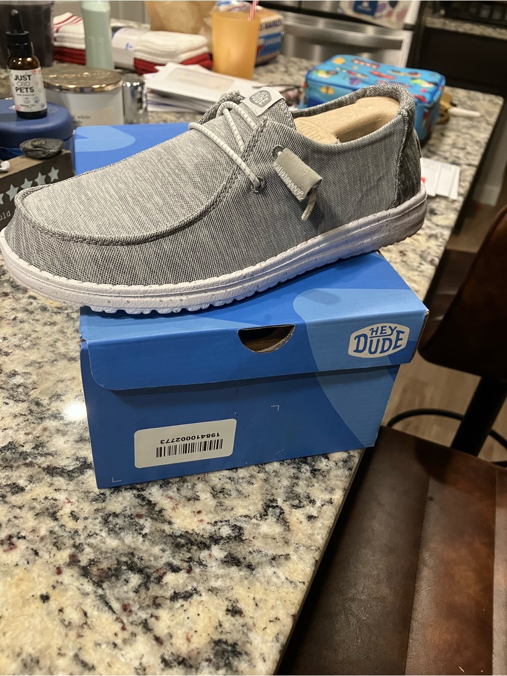 Hey Dude women’s Lightweight Grey Canvas Slip-On Sneakers - Picture 3 of 5